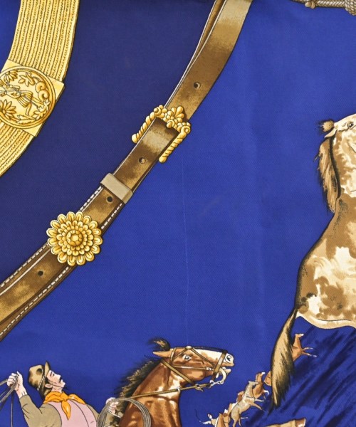 HERMES（エルメス）バンダナ・スカーフ 青 サイズ:90 レディース/2200677499307
