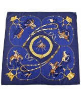 HERMES（エルメス）バンダナ・スカーフ 青 サイズ:90 レディース/2200677499307