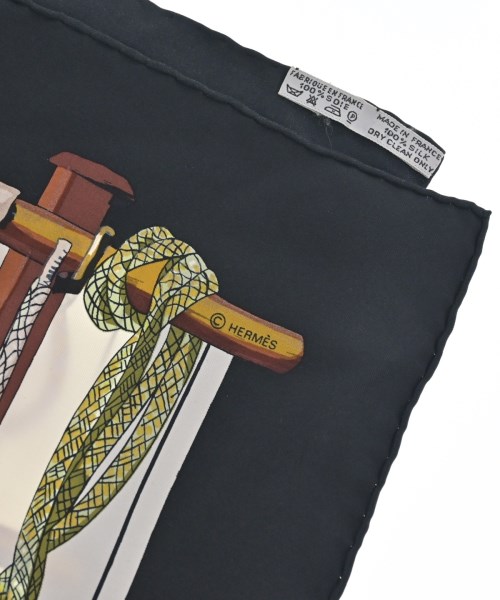 HERMES（エルメス）バンダナ・スカーフ 黒 サイズ:90 レディース/2200677499314