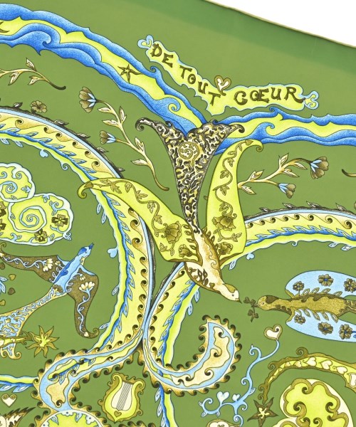 HERMES（エルメス）バンダナ・スカーフ 緑 サイズ:90 レディース/2200678115527