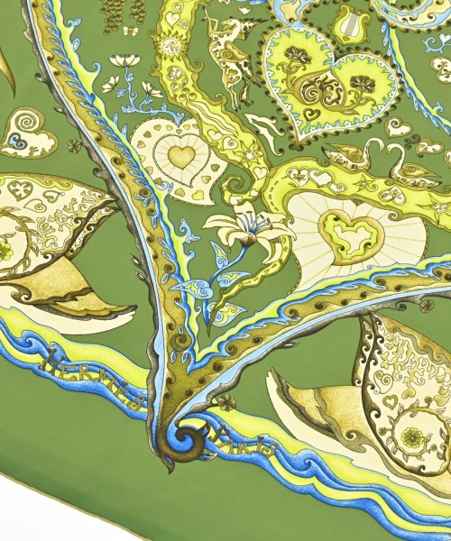 HERMES（エルメス）バンダナ・スカーフ 緑 サイズ:90 レディース/2200678115527