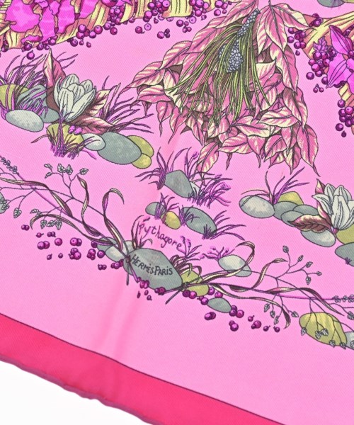 HERMES（エルメス）バンダナ・スカーフ ピンク サイズ:45 レディース/2200678115541