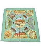 HERMES（エルメス）バンダナ・スカーフ 緑 サイズ:90 レディース/2200678115565