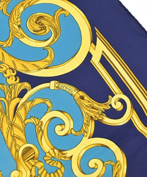 HERMES（エルメス）バンダナ・スカーフ 紺 サイズ:90 レディース/2200678115596