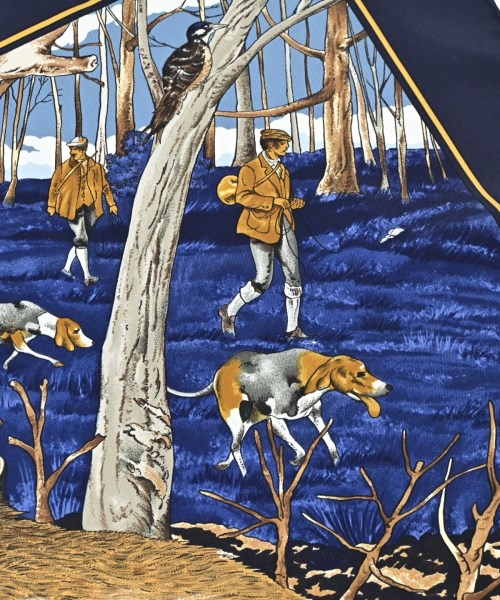 HERMES（エルメス）バンダナ・スカーフ 紺 サイズ:90 レディース/2200678115633