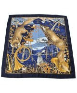 HERMES（エルメス）バンダナ・スカーフ 紺 サイズ:90 レディース/2200678115633