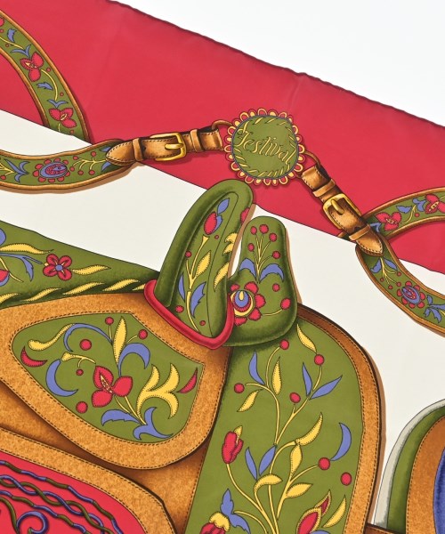 HERMES（エルメス）バンダナ・スカーフ 赤 サイズ:90 レディース/2200678115640