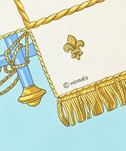 HERMES（エルメス）バンダナ・スカーフ 青 サイズ:90 レディース/2200678115671