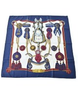 HERMES（エルメス）バンダナ・スカーフ 青 サイズ:90 レディース/2200678115688