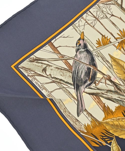 HERMES（エルメス）バンダナ・スカーフ 紺 サイズ:90 レディース/2200678115701