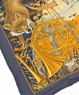 HERMES（エルメス）バンダナ・スカーフ 紺 サイズ:90 レディース/2200678115701