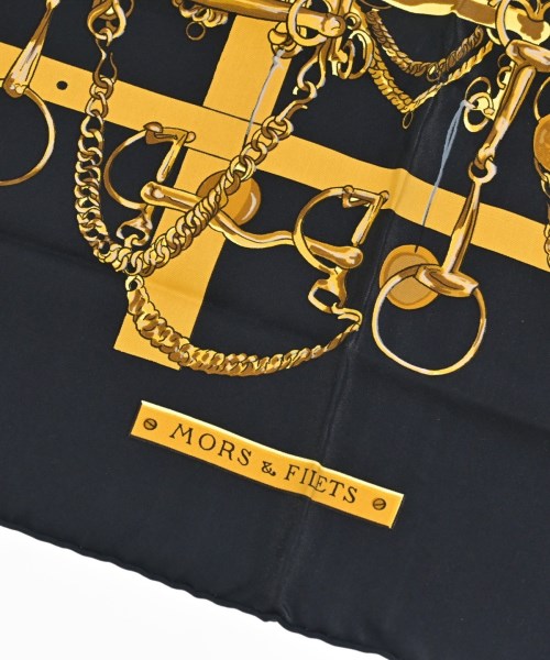 HERMES（エルメス）バンダナ・スカーフ 黒 サイズ:90 レディース/2200678115718