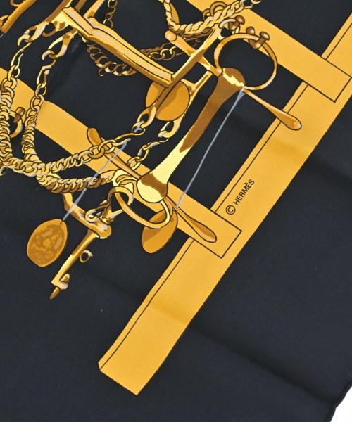 HERMES（エルメス）バンダナ・スカーフ 黒 サイズ:90 レディース/2200678115718
