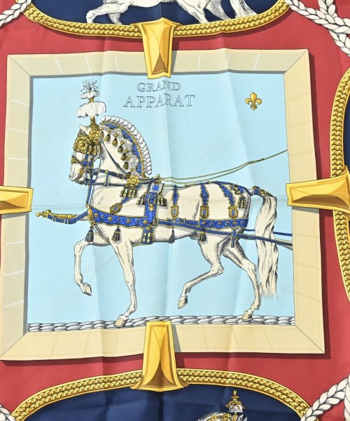 HERMES（エルメス）バンダナ・スカーフ 紺 サイズ:90 レディース/2200678115763