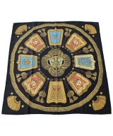 HERMES（エルメス）バンダナ・スカーフ 黒 サイズ:90 レディース/2200678115770