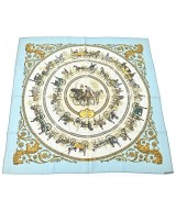 HERMES（エルメス）バンダナ・スカーフ 青 サイズ:90 レディース/2200678115800