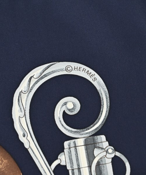 HERMES（エルメス）バンダナ・スカーフ 紺 サイズ:90 レディース/2200678115848