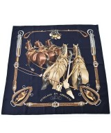 HERMES（エルメス）バンダナ・スカーフ 紺 サイズ:90 レディース/2200678115848