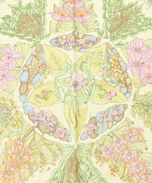 HERMES（エルメス）バンダナ・スカーフ 黄 サイズ:90 レディース/2200678115855