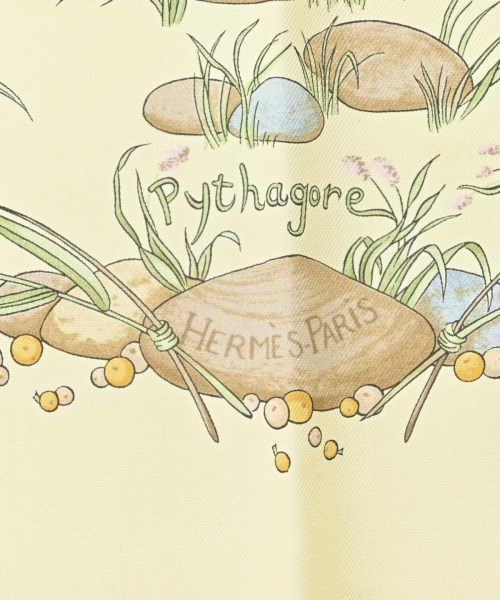 HERMES（エルメス）バンダナ・スカーフ 黄 サイズ:90 レディース/2200678115855