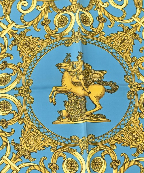 HERMES（エルメス）バンダナ・スカーフ 紺 サイズ:90 レディース/2200678115909