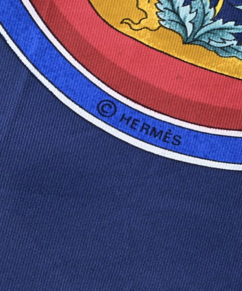 HERMES（エルメス）バンダナ・スカーフ 紺 サイズ:90 レディース/2200678115930