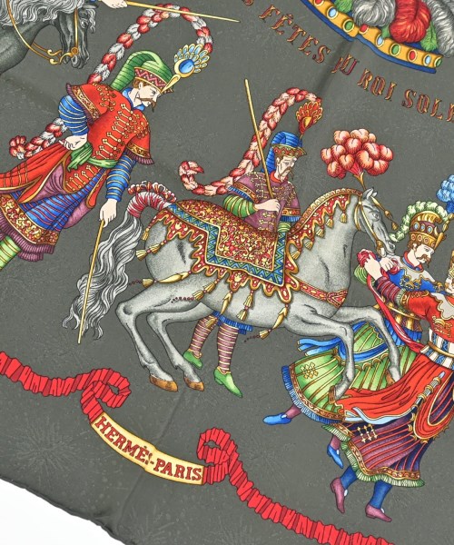 HERMES（エルメス）バンダナ・スカーフ グレー サイズ:90 レディース/2200678115978