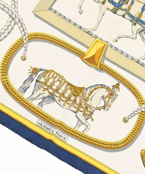 HERMES（エルメス）バンダナ・スカーフ 白 サイズ:90 レディース/2200678116029