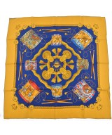 HERMES（エルメス）バンダナ・スカーフ 黄 サイズ:90 レディース/2200678116067