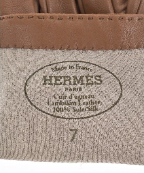 HERMES（エルメス）手袋 茶 サイズ:7 レディース/2200693706014