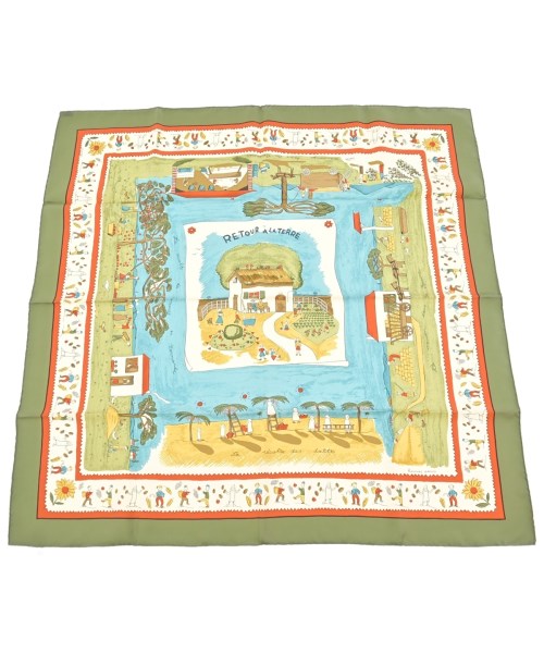 HERMES(エルメス)バンダナ・スカーフ 緑 サイズ:90/2200695744144