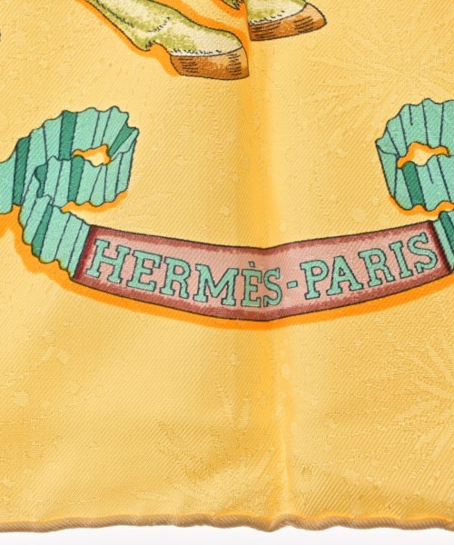 HERMES（エルメス）バンダナ・スカーフ 黄 サイズ:90 レディース/2200702126802