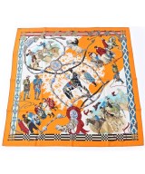 HERMES（エルメス）バンダナ・スカーフ オレンジ サイズ:90 レディース/2200702127182