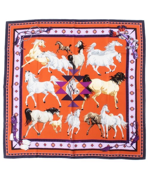 HERMES(エルメス)バンダナ・スカーフ オレンジ サイズ:90/2200654551059