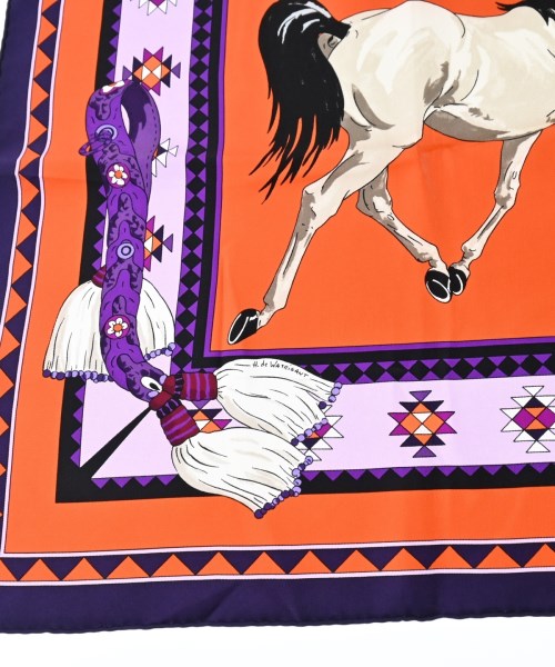 HERMES（エルメス）バンダナ・スカーフ オレンジ サイズ:90 レディース/2200654551059