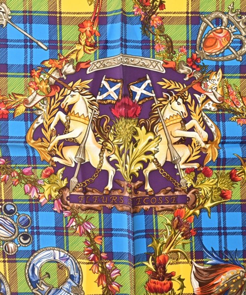 HERMES（エルメス）バンダナ・スカーフ 青 サイズ:90 レディース/2200654551080