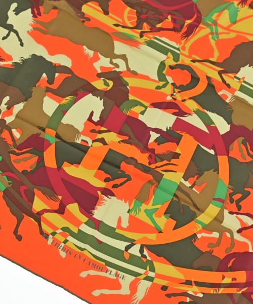 HERMES（エルメス）バンダナ・スカーフ オレンジ サイズ:90 レディース/2200654551110