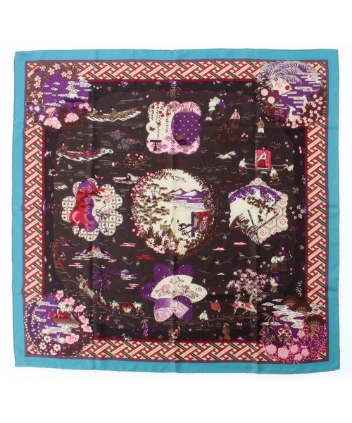 HERMES(エルメス)バンダナ・スカーフ 茶 サイズ:90/2200654551141