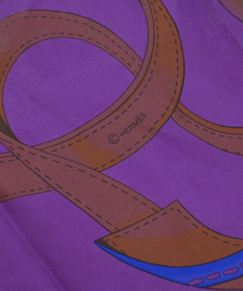 HERMES（エルメス）バンダナ・スカーフ 紫 サイズ:140 レディース/2200654762134