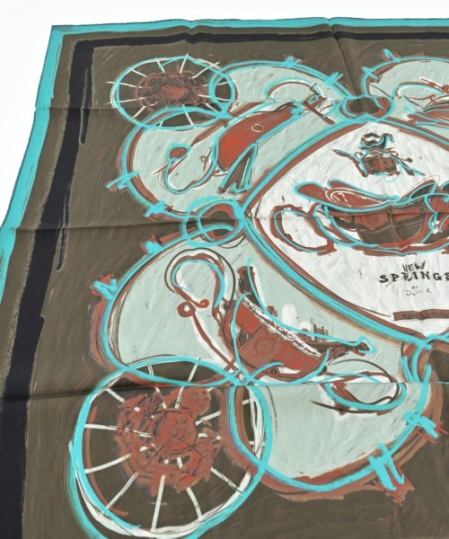 HERMES（エルメス）バンダナ・スカーフ グレー サイズ:90 レディース/2200654762226