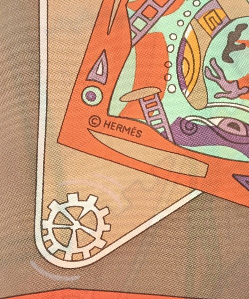 HERMES（エルメス）バンダナ・スカーフ 黄 サイズ:90 レディース/2200654762257