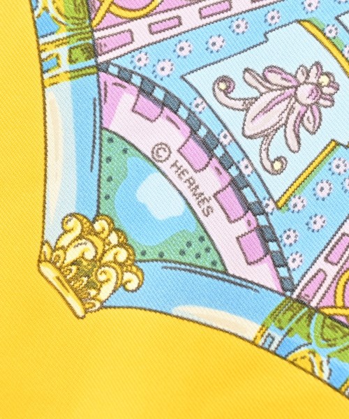 HERMES（エルメス）バンダナ・スカーフ 黄 サイズ:90 レディース/2200654762264