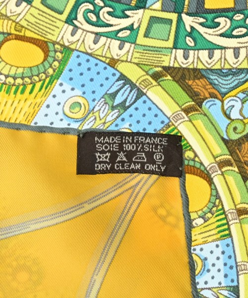 HERMES（エルメス）バンダナ・スカーフ 黄 サイズ:90 レディース/2200654762264