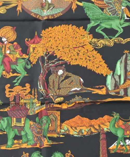 HERMES（エルメス）バンダナ・スカーフ 黒 サイズ:90 レディース/2200656057016