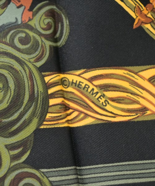 HERMES（エルメス）バンダナ・スカーフ 黒 サイズ:90 レディース/2200656057016