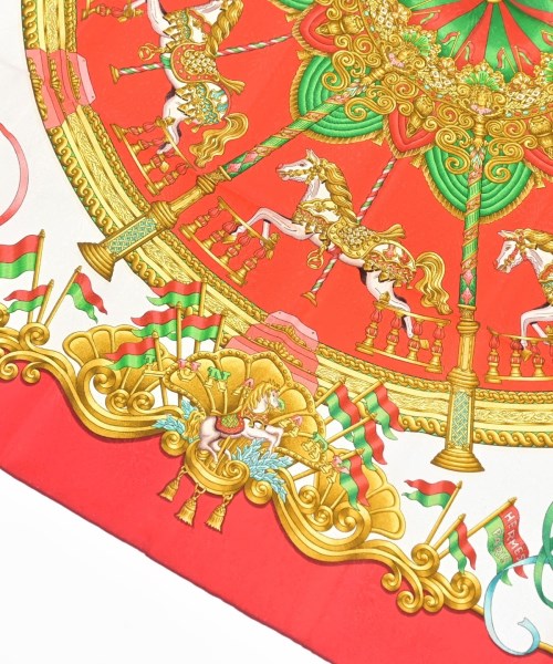 HERMES（エルメス）バンダナ・スカーフ 赤 サイズ:90 レディース/2200656057023