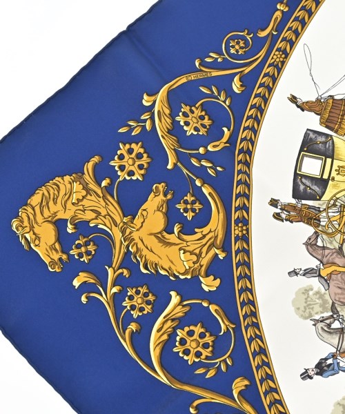 HERMES（エルメス）バンダナ・スカーフ 青 サイズ:90 レディース/2200656057030