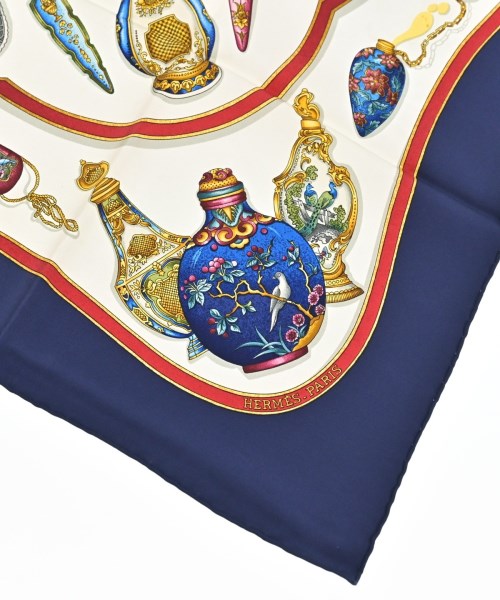 HERMES（エルメス）バンダナ・スカーフ 紺 サイズ:90 レディース/2200656057054