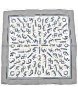 HERMES（エルメス）バンダナ・スカーフ グレー サイズ:45 レディース/2200656057146