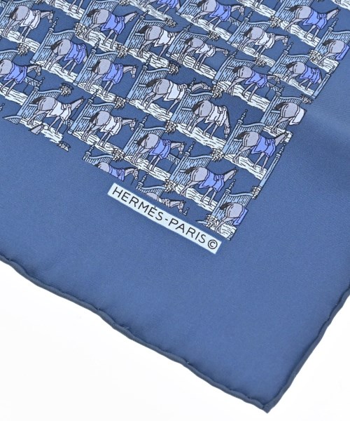 HERMES（エルメス）バンダナ・スカーフ 紺 サイズ:45 レディース/2200656057160